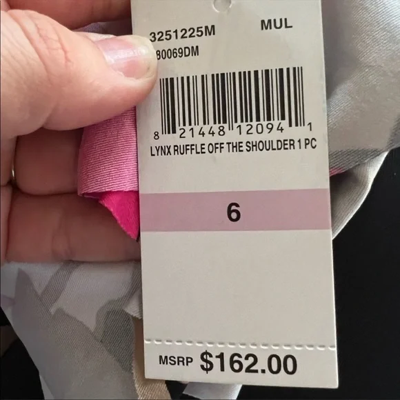 Trina Turk Lynx Ruffle Off The Shoulder Suit, NWT - Picture 5 of 5